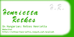 henrietta retkes business card